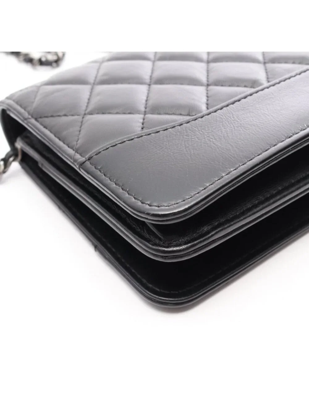 Chanel Shoulder Bag Gabrielle Black Leather Quilted Chain Wallet